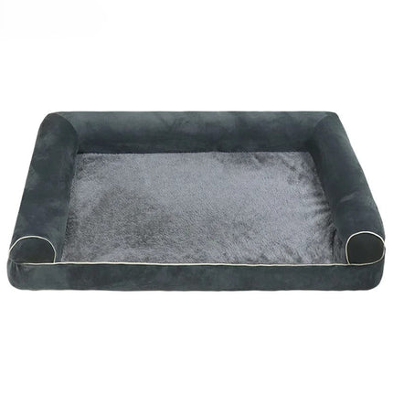 Large PawfectFriend Orthopedic Dog Bed 3-Side Comfort Bolster Padded Calming Mattress Bed with Removable Cover.