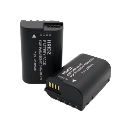 Hridz BLK22 Battery and Dual charger pack for Panasonic DMW-BLK22 LUMIX DSLR - combo-pack.