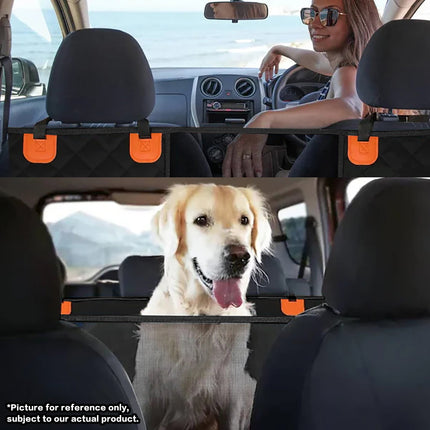 Black PawfectFriend Hard Bottom Car Back Seat Extender & Hammock for Dogs – 63x132cm Waterproof, Heavy-Duty Pet Seat Protector.