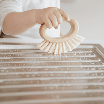 Bamboo Veggie Scrubber Brush.