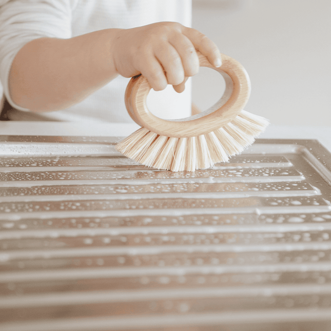 Bamboo Veggie Scrubber Brush.