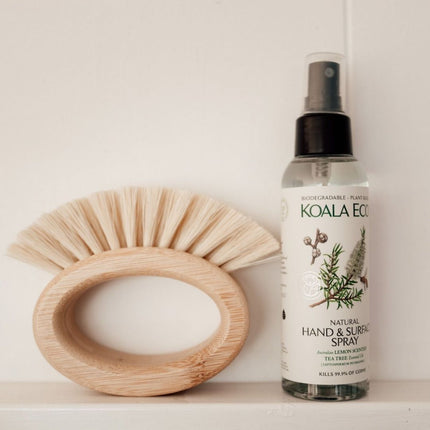 Bamboo Veggie Scrubber Brush.