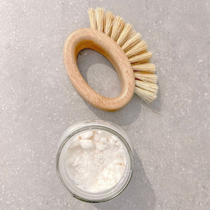 Bamboo Veggie Scrubber Brush.