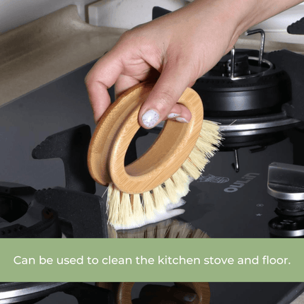 Bamboo Veggie Scrubber Brush.