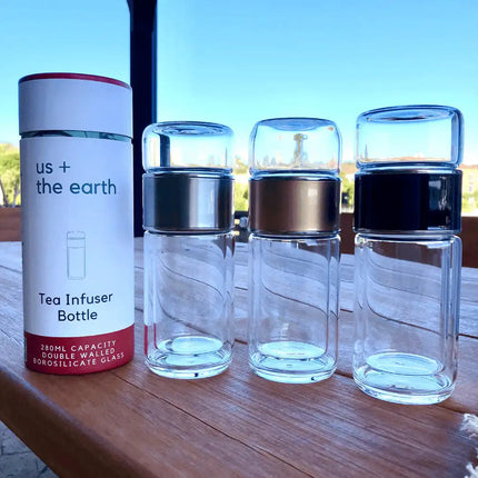 Double Wall Glass Tea Infuser Bottle.