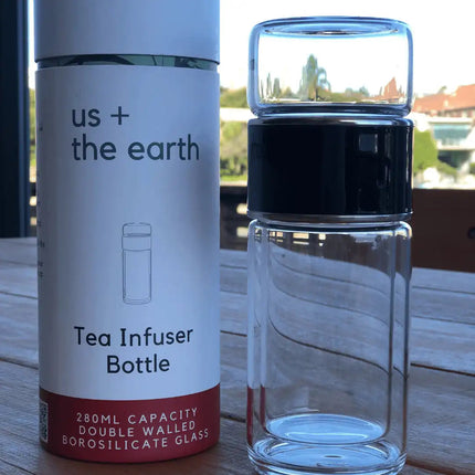 Double Wall Glass Tea Infuser Bottle.
