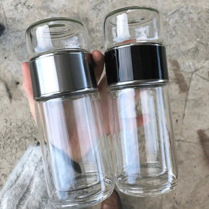 Double Wall Glass Tea Infuser Bottle.