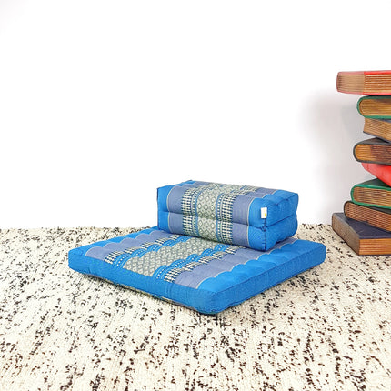 Meditation Cushion + Seating Block Set Blue.