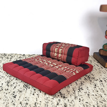 Meditation Cushion + Seating Block Set Red Elephant.