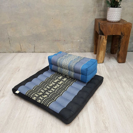 Meditation Cushion + Seating Block Set  TTP-StBluEle-YB-Blue.