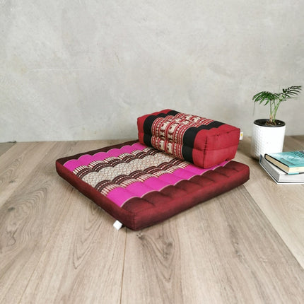 Meditation Cushion + Seating Block Set  StPink-YB-RedEle.