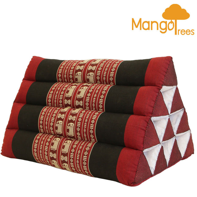 Thai Triangle Pillow Backrest Cushion Kapok Filled RedEle.