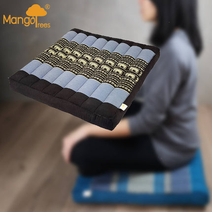 Thai Kapok Meditation Cushion Yoga Seat BlueEle.