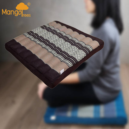 Thai Kapok Meditation Cushion Yoga Seat Brown.
