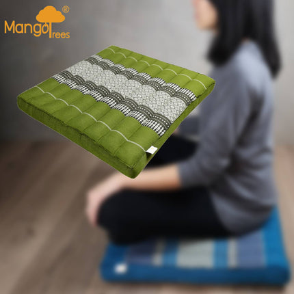 Thai Kapok Meditation Cushion Yoga Seat Green.