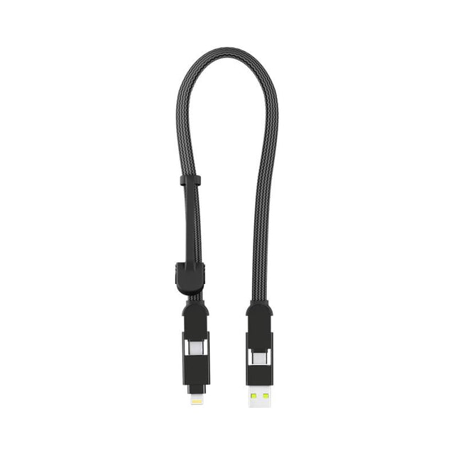 Rolling Square inCharge XL 100W 6 in 1 Travel Charging Cable 30cm - Urban Black.