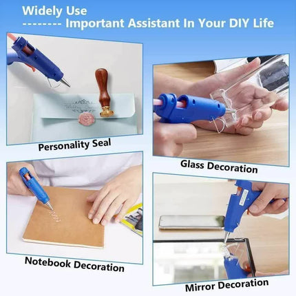 2 X HOT MELT GLUE GUN TRIGGER ADHESIVE WITH STICKS REPAIR KIT FOR USE.