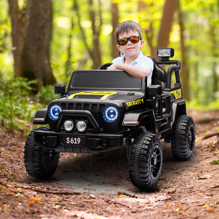 12V Kids Electric Ride On Jeep – Black.
