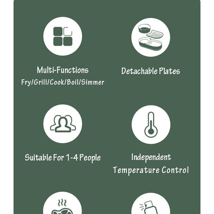 BEAR Multi-functional 2-in-1 Cooking Hot Pot And Griddle Barbecue Machine DKL-C15L1.