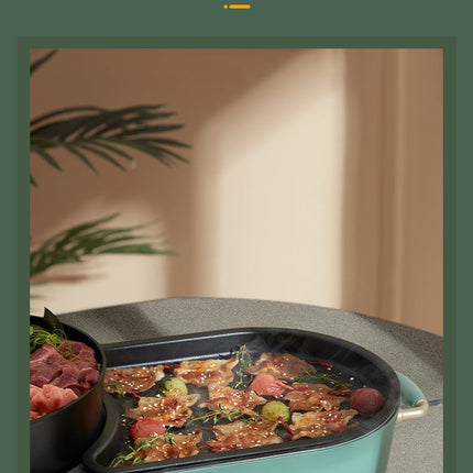 BEAR Multi-functional 2-in-1 Cooking Hot Pot And Griddle Barbecue Machine DKL-C15L1.