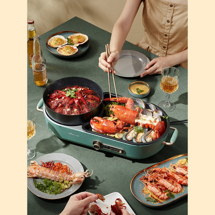 BEAR Multi-functional 2-in-1 Cooking Hot Pot And Griddle Barbecue Machine DKL-C15L1.