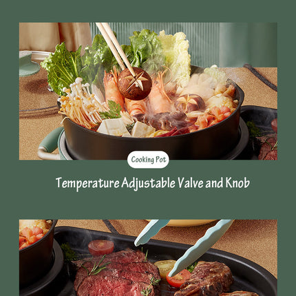 BEAR Multi-functional 2-in-1 Cooking Hot Pot And Griddle Barbecue Machine DKL-C15L1.