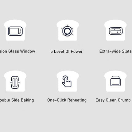 BEAR Double Slots Bread Toaster With Glass Window DSL-C02X1.