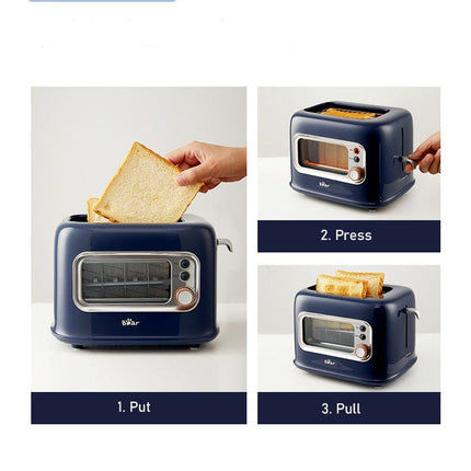 BEAR Double Slots Bread Toaster With Glass Window DSL-C02X1.