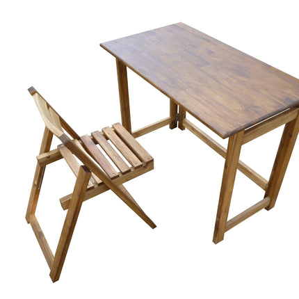 Hardwood Foldable Teen Desk Set (Acacia).