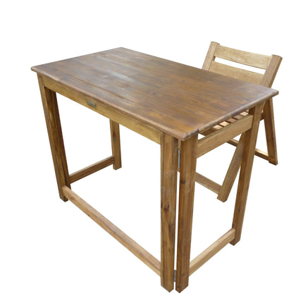 Hardwood Foldable Teen Desk Set (Acacia).