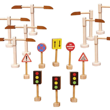 Road sign and street light set.