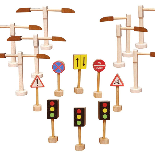 Road sign and street light set.