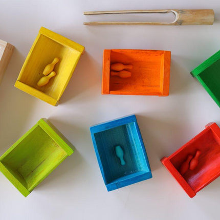 Coloured Bamboo Sorting Containers.