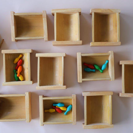 Natural Bamboo Sorting Containers.