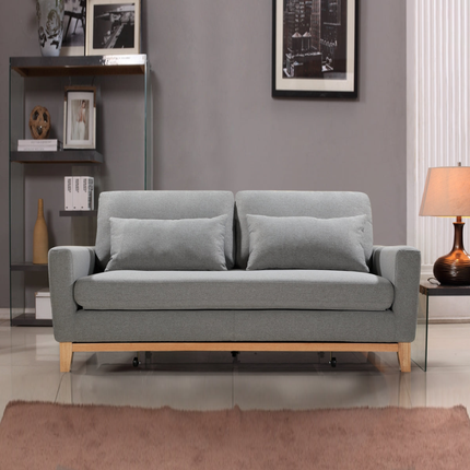 SHASA 2 Seater Pull-out Sofa bed Grey celadon.
