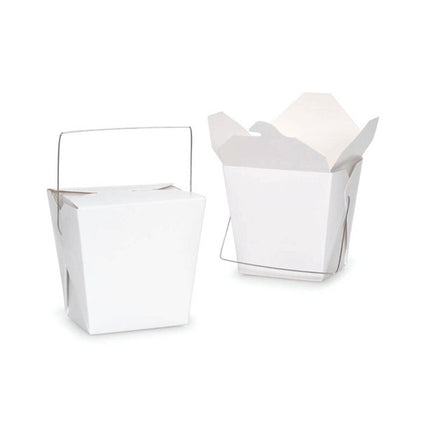 Bulk Packs 20  x 455ML/16oz White Noodle Box With Metal Handle.