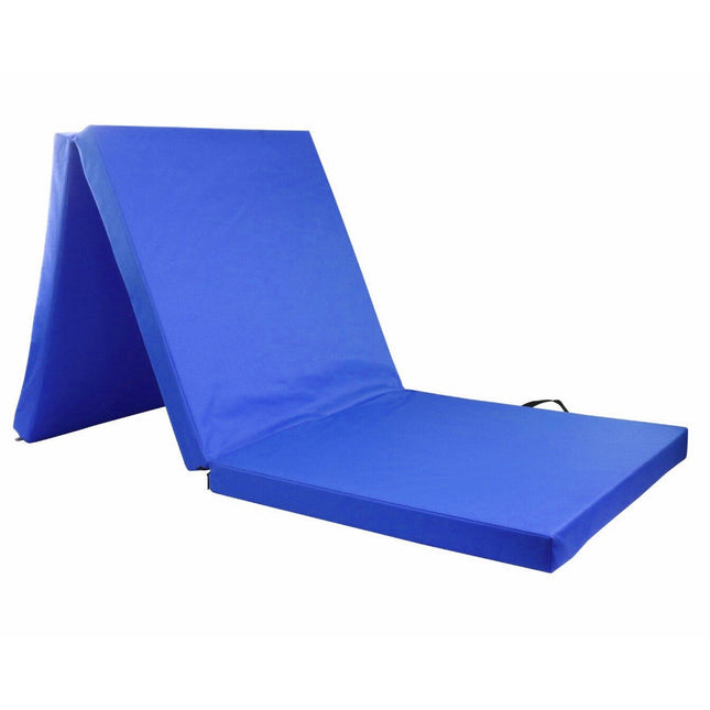 Folding Exercise Floor Mat Dance Yoga Gymnastics Training Home Judo Pilates Gym - Blue.