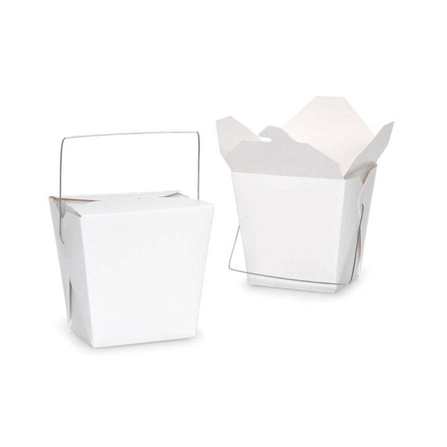 Bulk Packs 20  x 780ML/26oz White Noodle Box With Metal Handle.