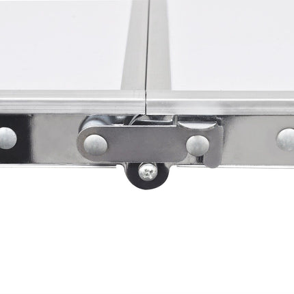 Aluminium Folding Portable Garden Camping Picnic BBQ Table Height Adjustable 120 x 60 cm - white.