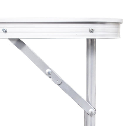 Aluminium Folding Portable Garden Camping Picnic BBQ Table Height Adjustable 120 x 60 cm - white.