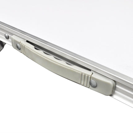 Aluminium Folding Portable Garden Camping Picnic BBQ Table Height Adjustable 120 x 60 cm - white.