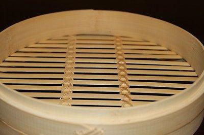 6 Inch Bamboo Steamer Set-2 Steamer Baskets With 1 Lid.