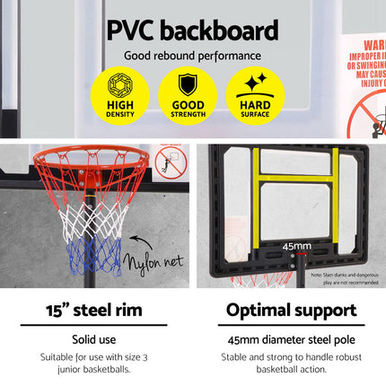 Adjustable Portable Height Kids Basketball Stand System Net Rim Ring Hoop Set.