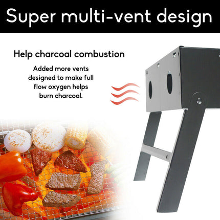 Outdoor Camping Portable & Foldable Charcoal BBQ Grill Hibachi Picnic Barbecue.