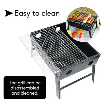 Outdoor Camping Portable & Foldable Charcoal BBQ Grill Hibachi Picnic Barbecue.