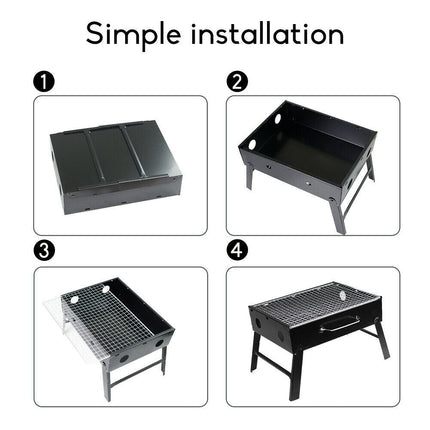 Outdoor Camping Portable & Foldable Charcoal BBQ Grill Hibachi Picnic Barbecue.