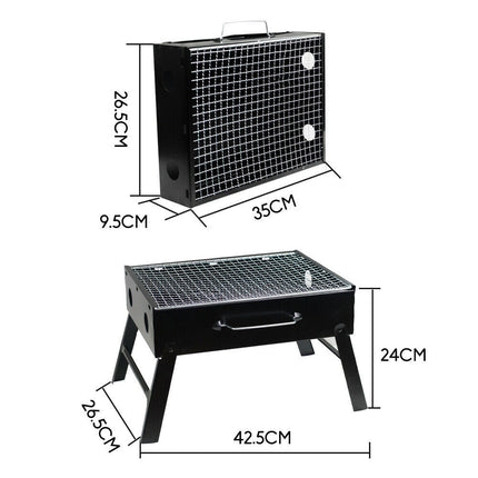 Outdoor Camping Portable & Foldable Charcoal BBQ Grill Hibachi Picnic Barbecue.