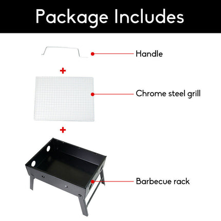 Outdoor Camping Portable & Foldable Charcoal BBQ Grill Hibachi Picnic Barbecue.