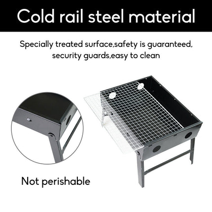 Outdoor Camping Portable & Foldable Charcoal BBQ Grill Hibachi Picnic Barbecue.