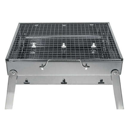 Portable Stainless Steel BBQ Charcoal Wood Outdoor Barbecue Grill Camping Picnic.